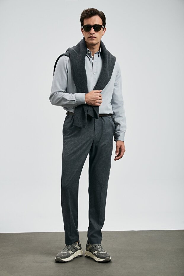 112010676 Ανδρικό πουκάμισο Basic Regular Fit Ανδρικό πουκάμισο ΓΚΡΙ - 5