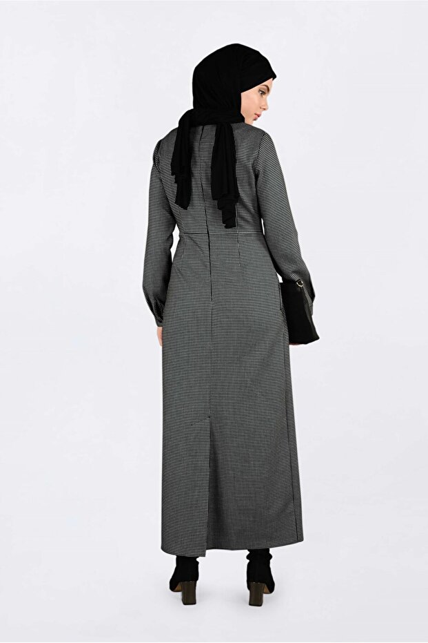 4833 Model Square Patterned Dress - 3