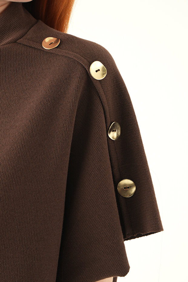 3129A تي شيرت بأكمام قصيرة باللون البني - 4