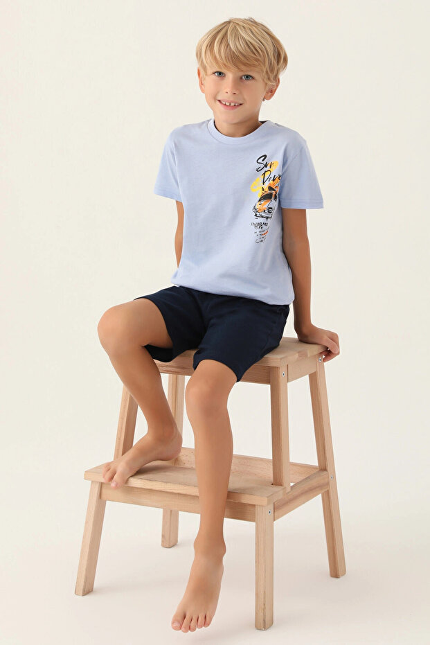 بدلة الأب والابن برمودا - أزرق - 3