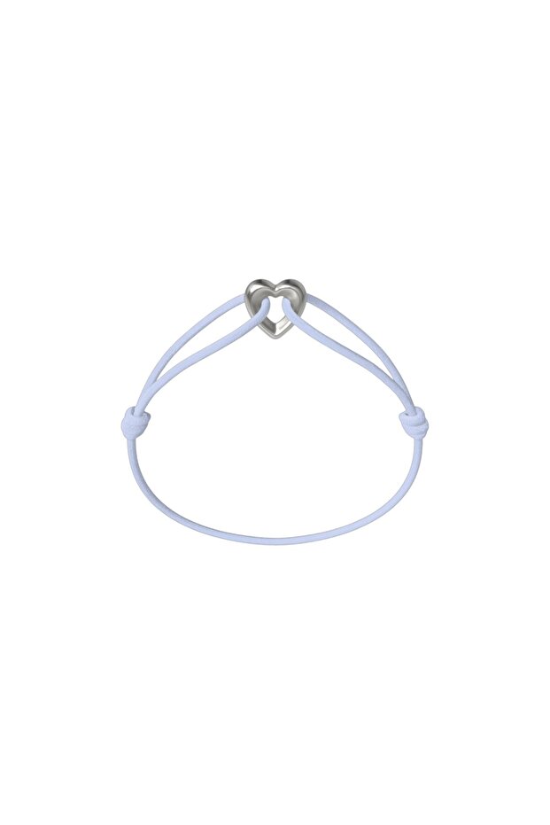 Silver Heart Cord Bracelet
