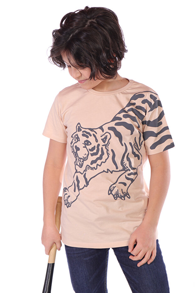 Boy's Printed Crew Neck Short Sleeve T-Shirt