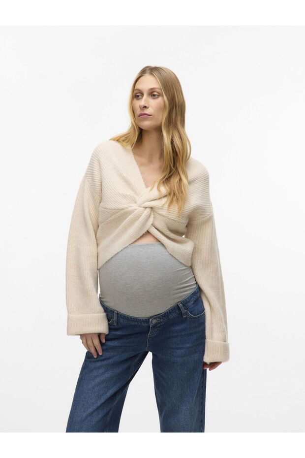 Gestricktes Oberteil Umstands-strickpullover - 5