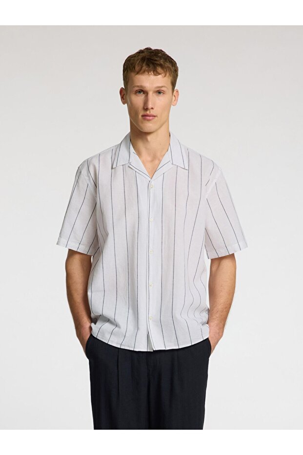 Kurzarmhemd Leinenmix - 1