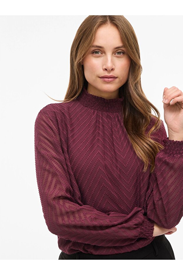 Langarmbluse High Neck - 6