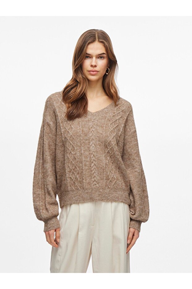 Strickpullover V-Ausschnitt - 1