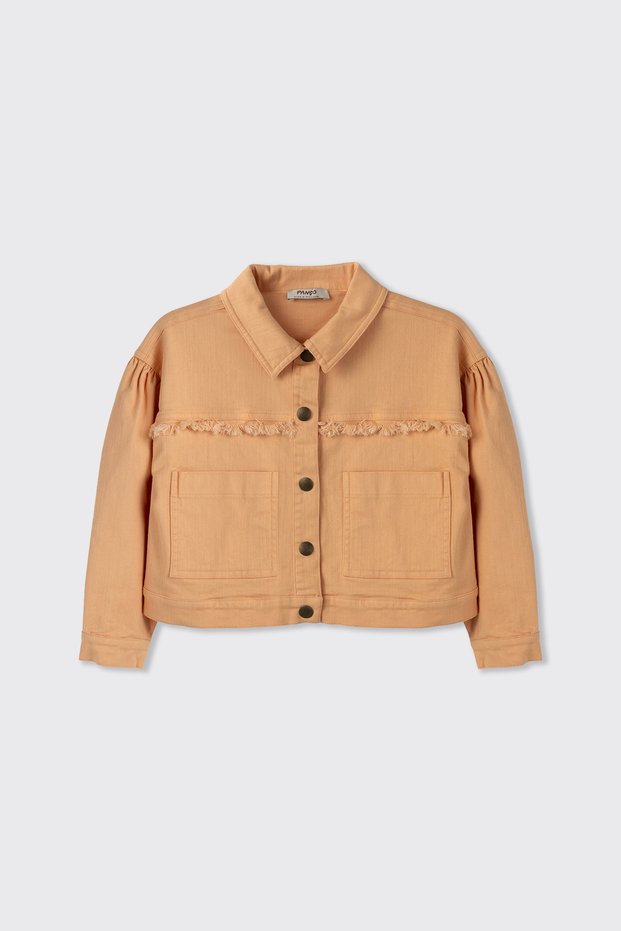 Girl's Salmon Jacket with Tassel Detail