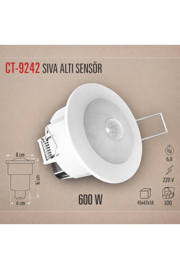 CT‑9242 360° Sıva Altı Hareket Sensörü