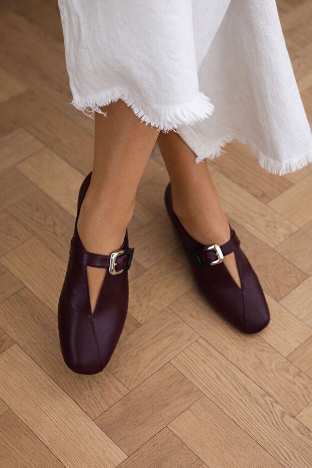 Women's Leather Buckle Comfortable Flats
