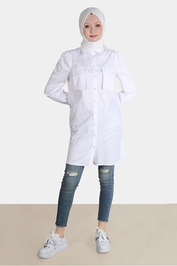 تونيك بويدان بأزرار وجيوب 42639 - 1