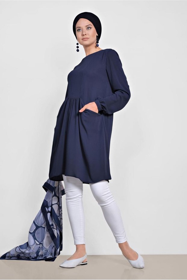 Pocketed Bicycle Collar Tunic 4240