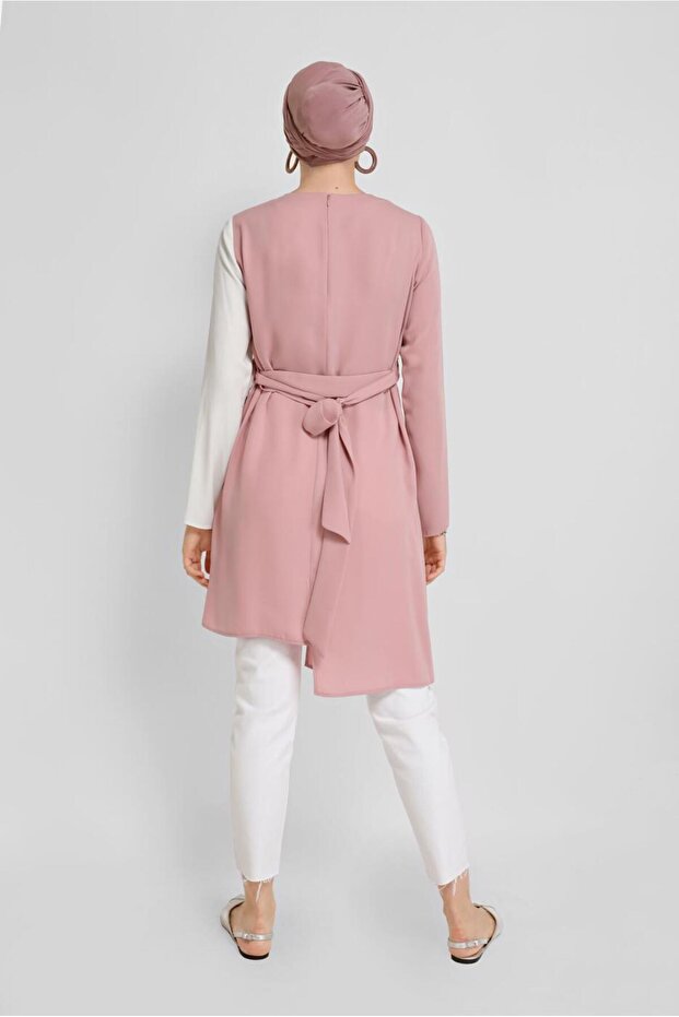 Belted Flower-Patterned Tunic 40865 - 4