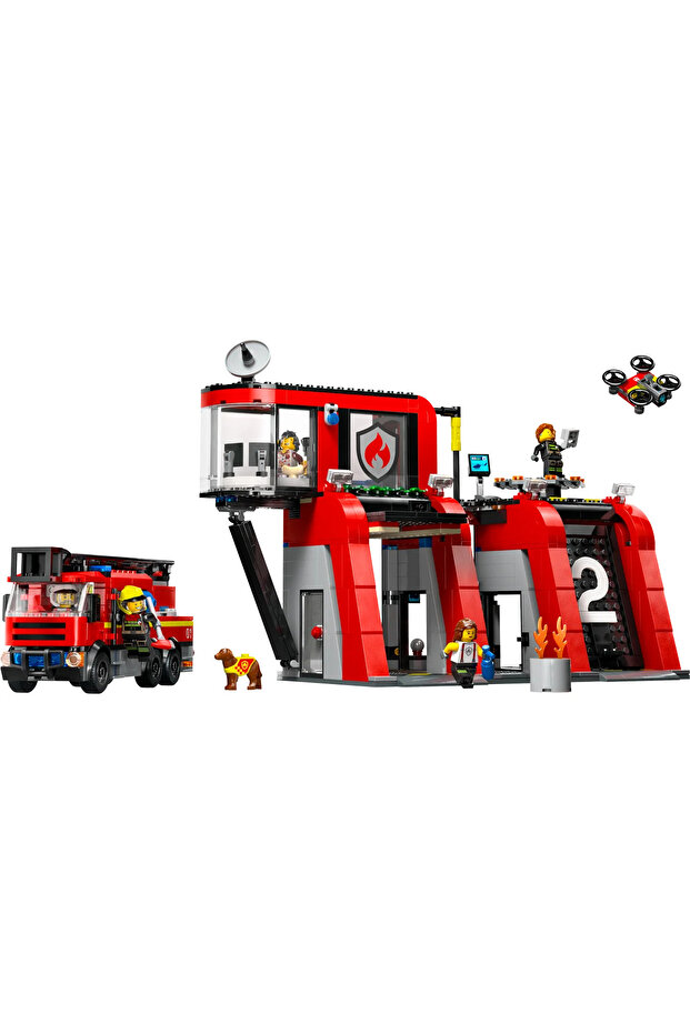 City Fire Station with Fire Engine Playset 60414 - 2