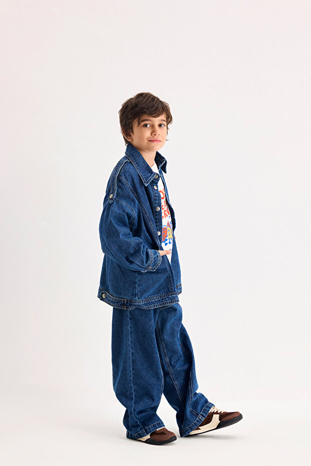 Nova İndigo Denim Ceket - 1