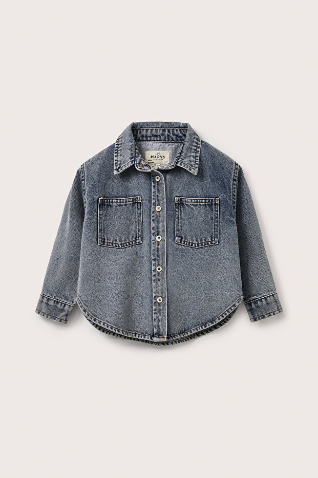 Noa Mavi Denim Gömlek - 6