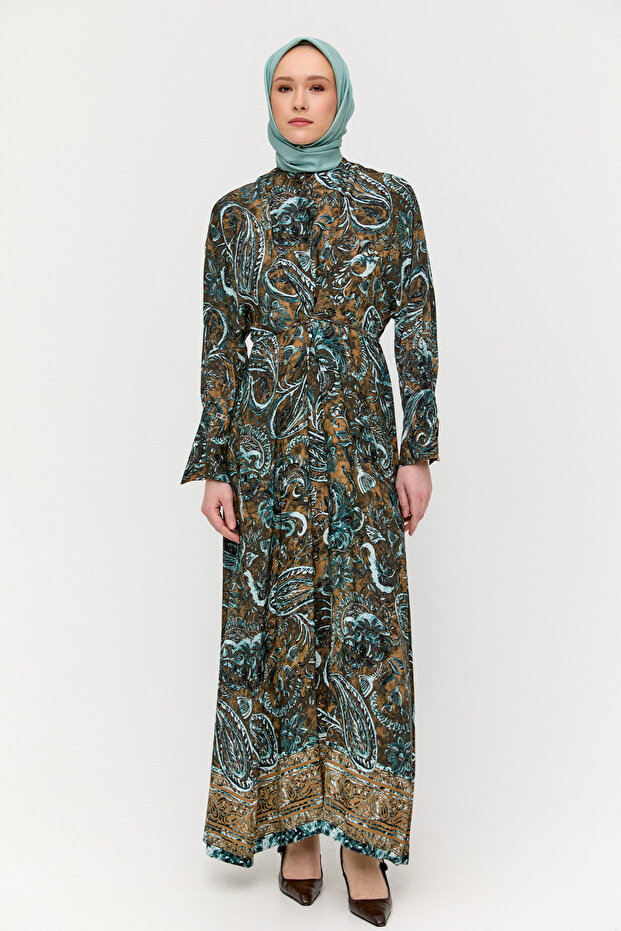Etnik Desenli Elbise - 4