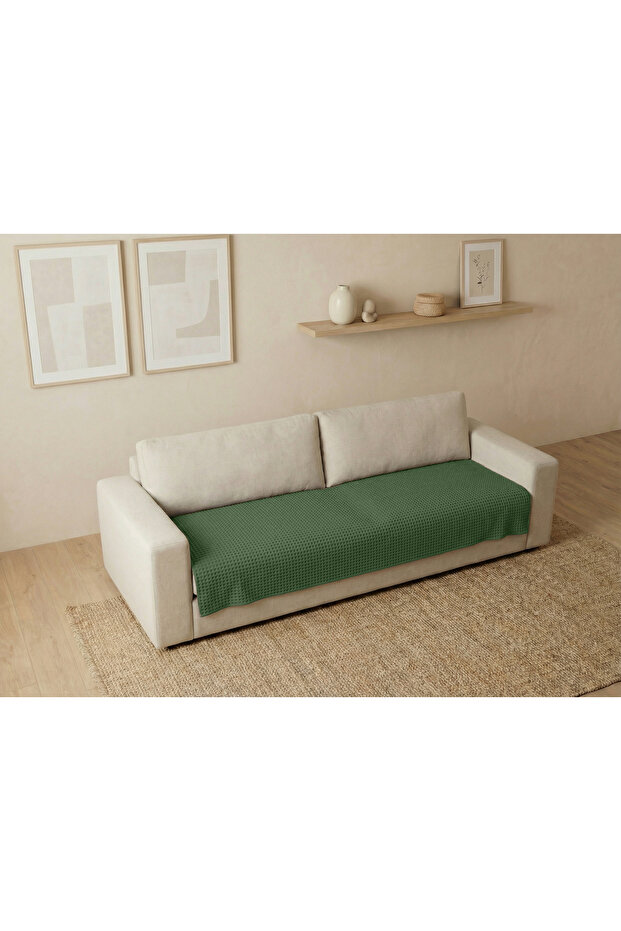 غطاء مقعد بدون شراشيب بنمط الوافل/بطانية تلفزيون 100×200 سم