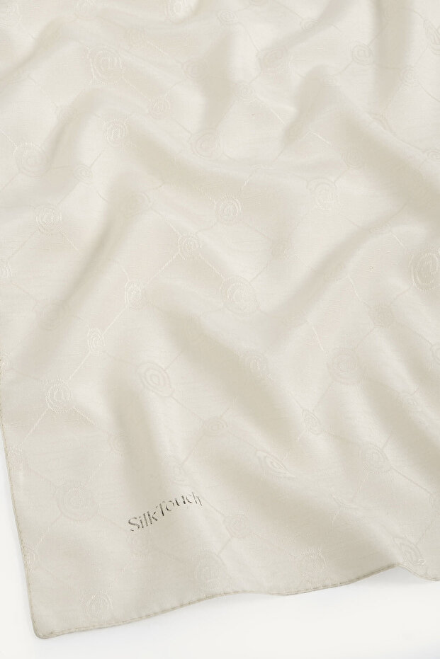 Ecru Monogram Pattern Coral Scarf - 3