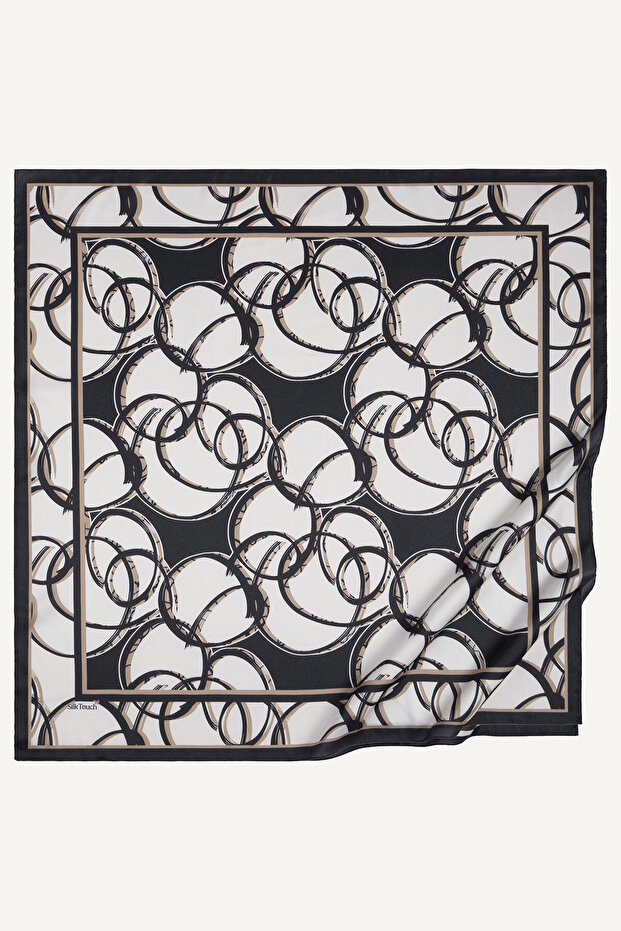 وشاح كريستالي بنمط الرقص الدائري الأسود - 2