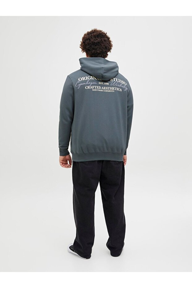 Kapuzenpullover Plus Size Rückenprint Kapuzenpullover - 4