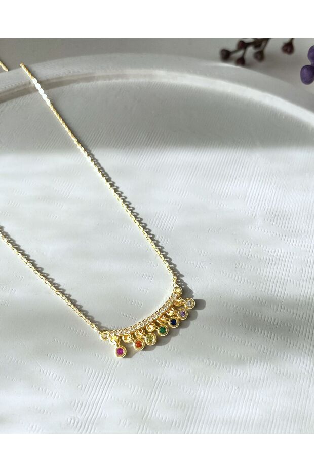 قلادة متدلية صغيرة ملونة - 1