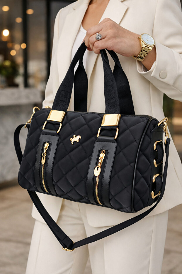 Women's 4-Compartment Adjustable Long Strap Hand and Shoulder Bag