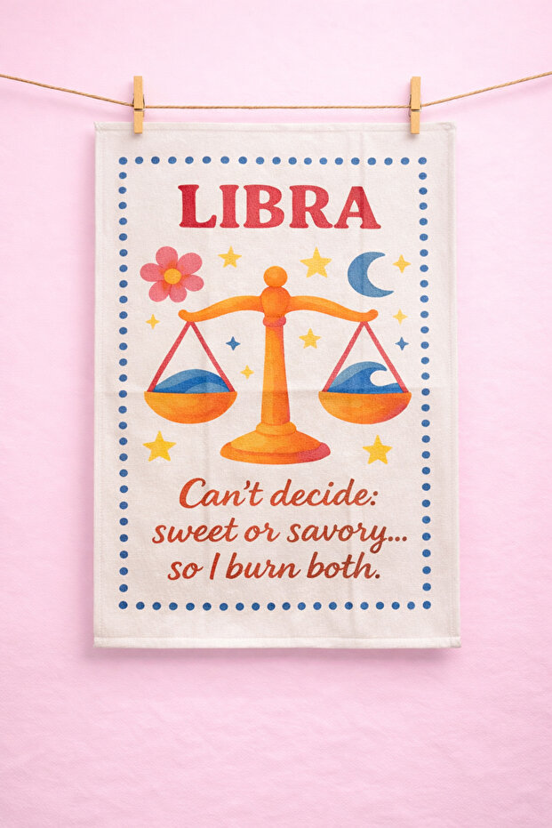 Zodiac Libra Sign Cotton 2-Piece Kitchen Towel (40X50 cm)