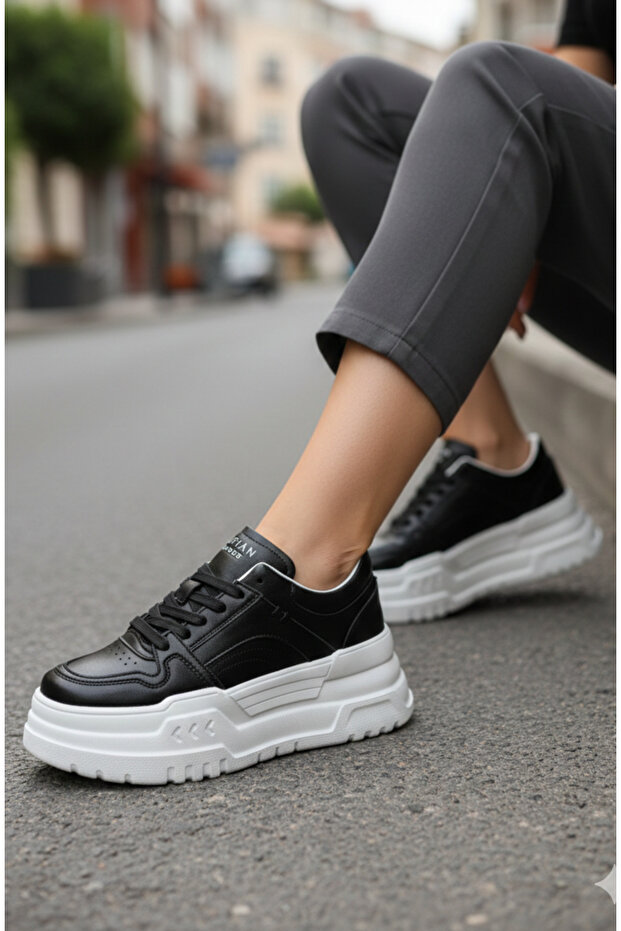 Darla Women's High Sole Sneaker Shoes Black