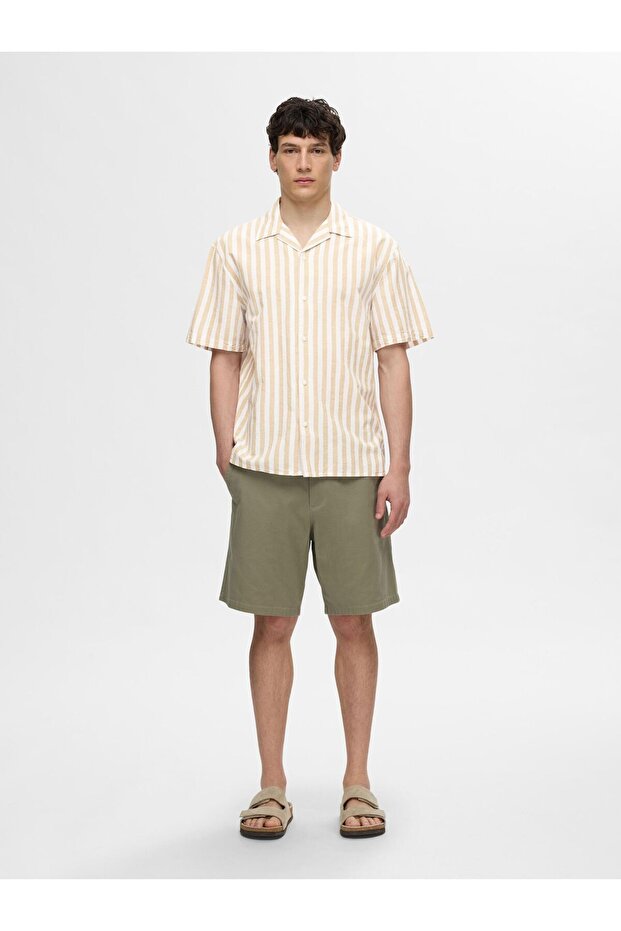 Kurzarmhemd Leinenmix - 4