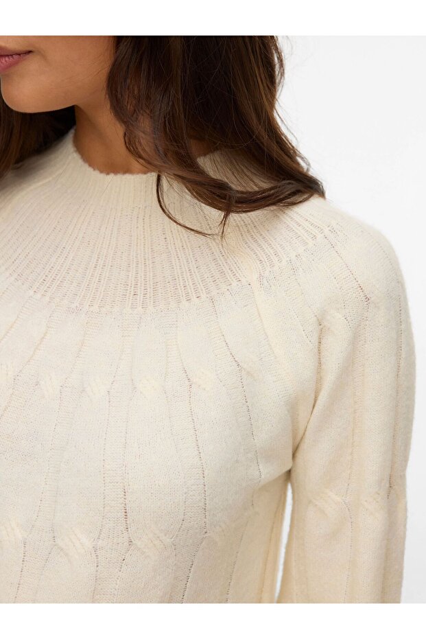 Strickpullover Normal geschnitten Hoch geschlossen Pullover - 5