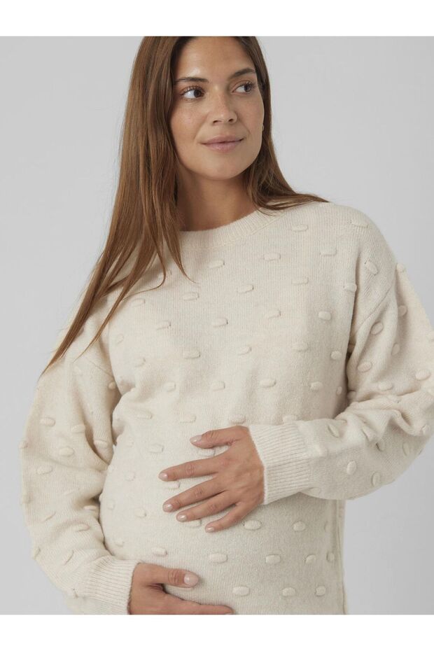 Gestricktes Oberteil Umstands-strickpullover - 5