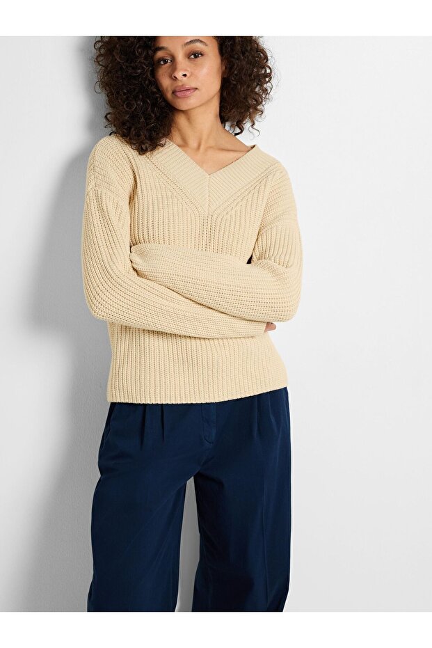 Strickpullover V-Ausschnitt - 6