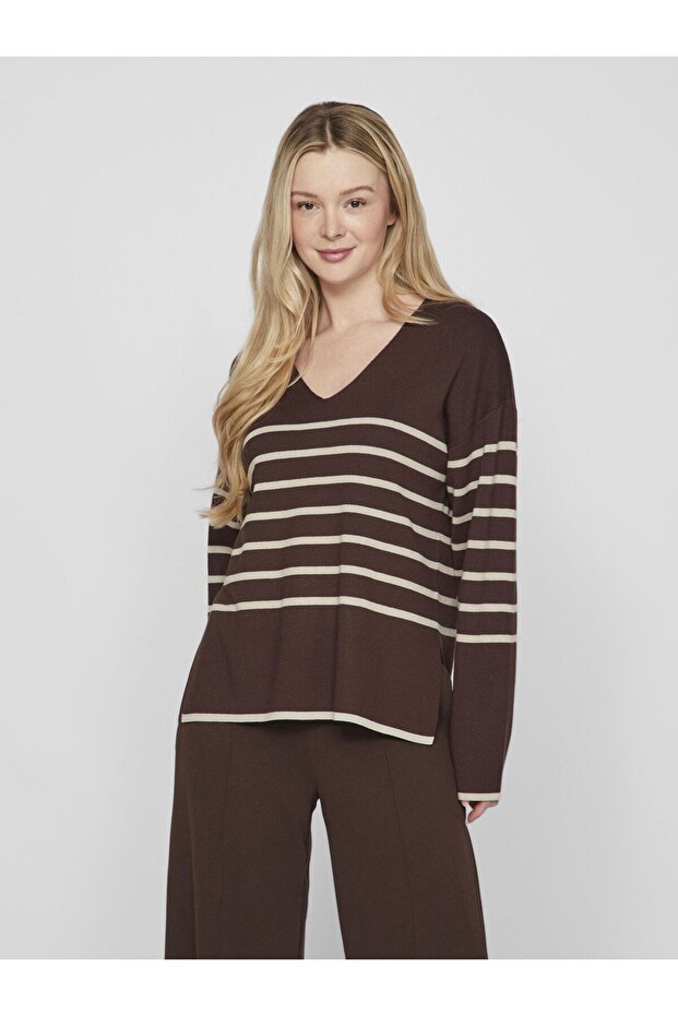 Strickpullover V-Ausschnitt - 1