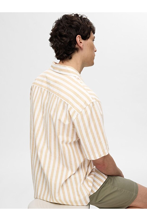 Kurzarmhemd Leinenmix - 6