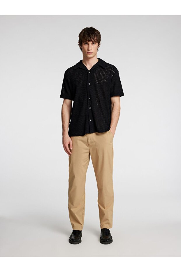 Kurzarmhemd Jacquard Strick - 4