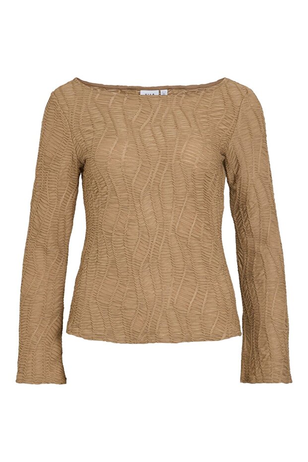 Oberteil mit langen Ärmeln U-Boot-Ausschnitt - 2