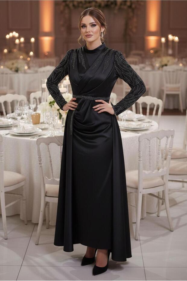Stone-Embellished Plus Size Evening Dress 50408