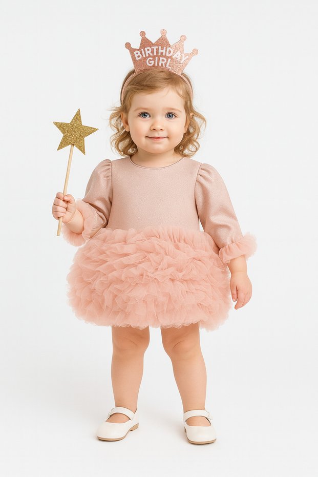 Long Sleeve Puffy Tulle Tutu - Princess Dress, Birthday, Special Occasion Dress