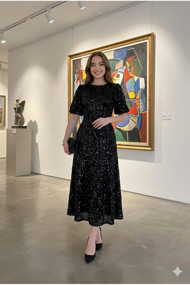 Pul Payet Elbise Midi Boy - 2