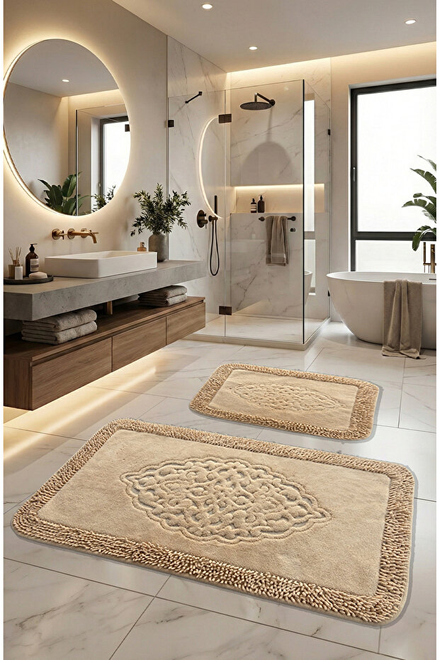 Şile Soft, Super Absorbent 2-Piece 100% Cotton Ultra Luxury Bath Mat Set