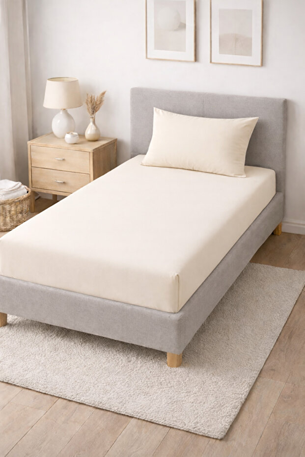 Single Ranforce Fabric 100% Cotton Fitted Sheet Set 100X200 +30 cm