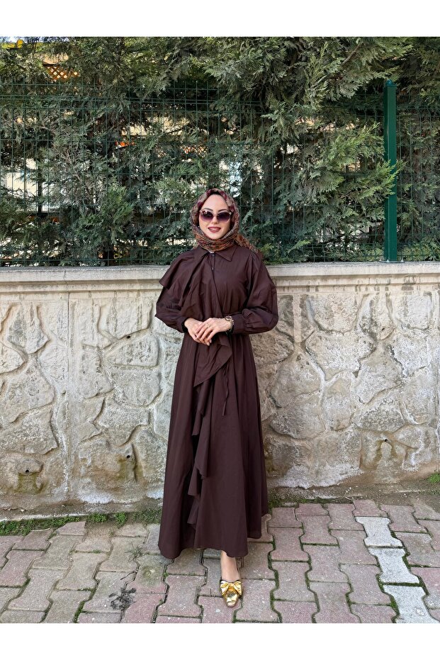 Rochie tesettür cu volane - 3