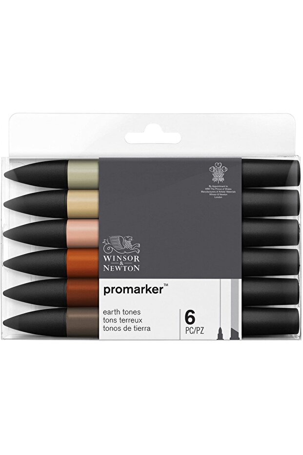 Winsor & Newton Promarker 6 Pack Earth Tones
