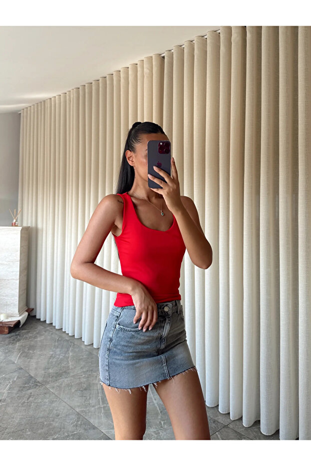 Basic Tulumlu Atlet - Kırmızı - 1