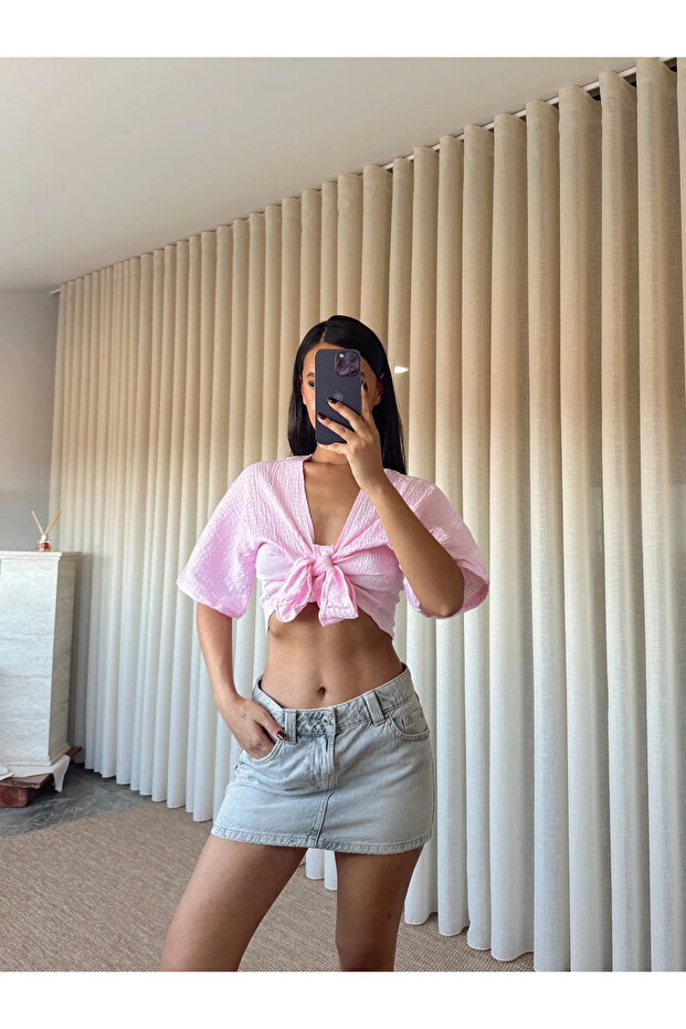 Tied Astra Blouse - Pink
