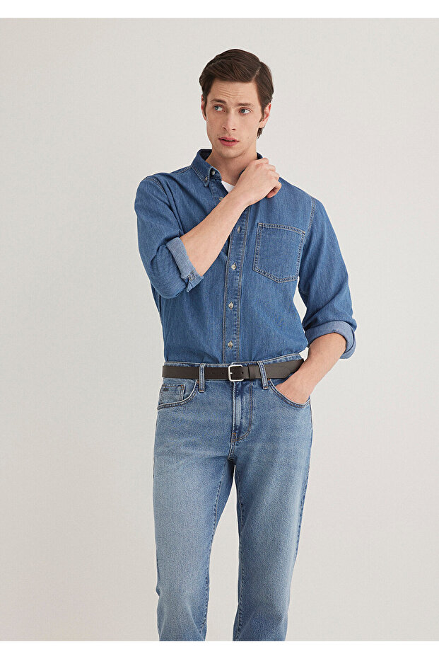 Jayden Classic Denim Indigo Blue Jean Shirt Regular Fit 0211065 -89294