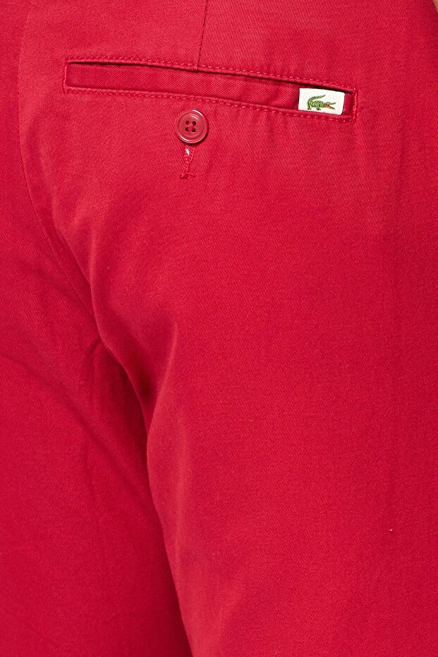 Men Slim Fit Solid Chino Pants, Maroon - 5