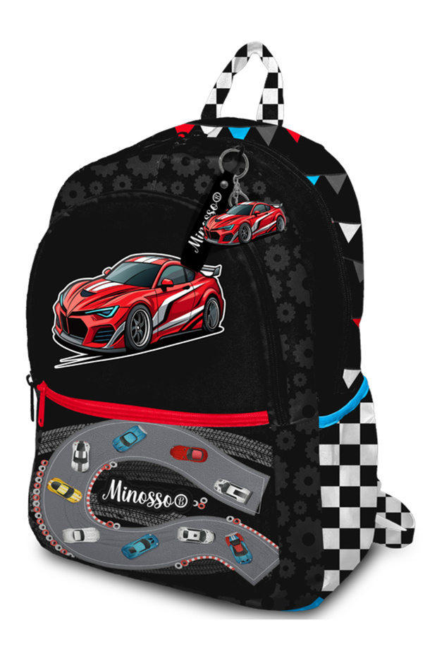 Car Patterned Primary School Backpack for Boys 1008 - 8