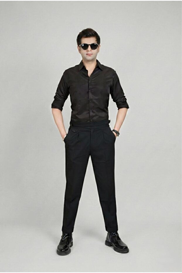 Men’s High Waisted Dress Pants – Old Money Tailored Luxury Trousers