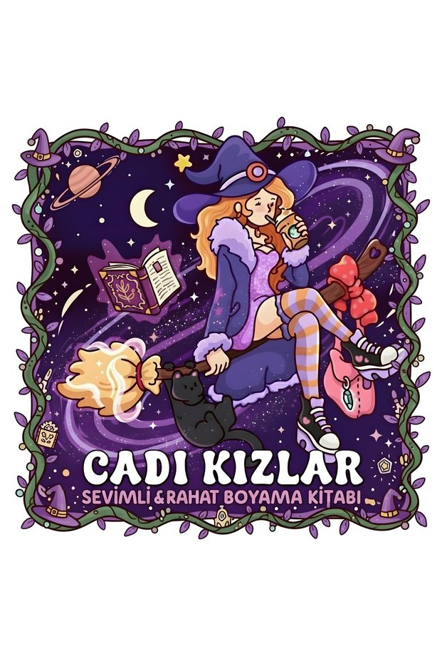 Witch Girls - 21X21 cm Coloring Book, for Children and Adults
